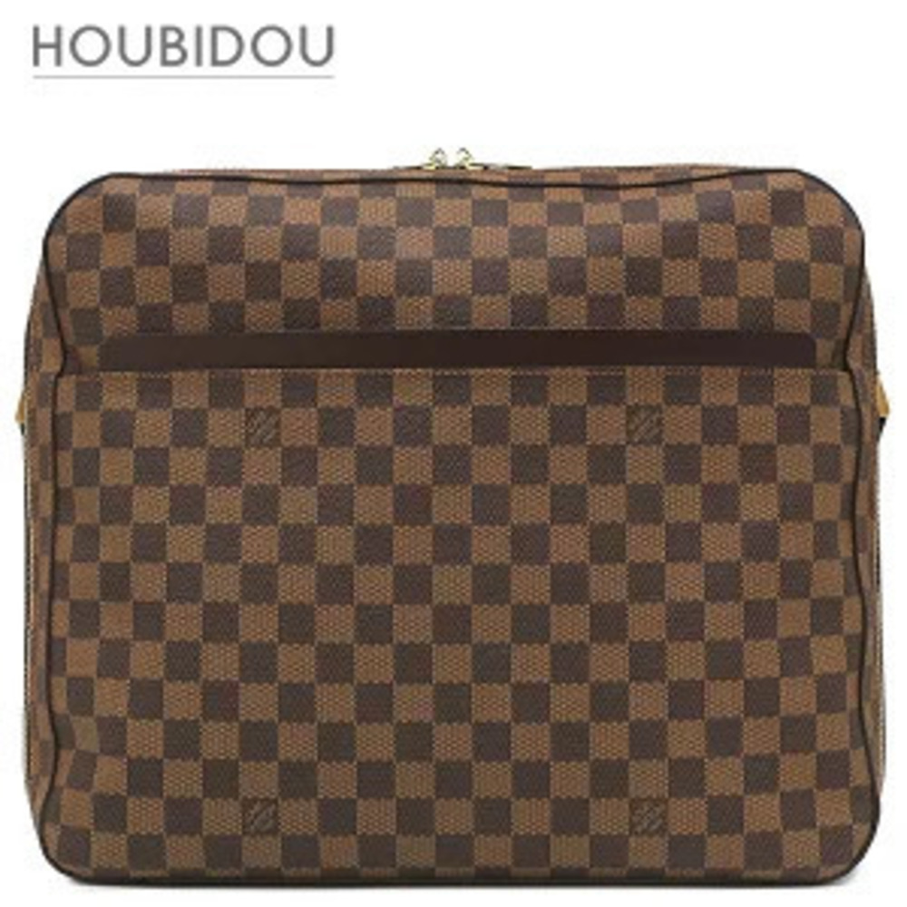 Louis Vuitton Shoulder Bag Dorso Duro Damier Canvas Ebene Brown